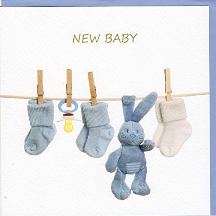 Fine Art Glückwunschkarte zur Geburt "Baby Boy"auf edlem Stucco Tintoretto Karton FA7056  
